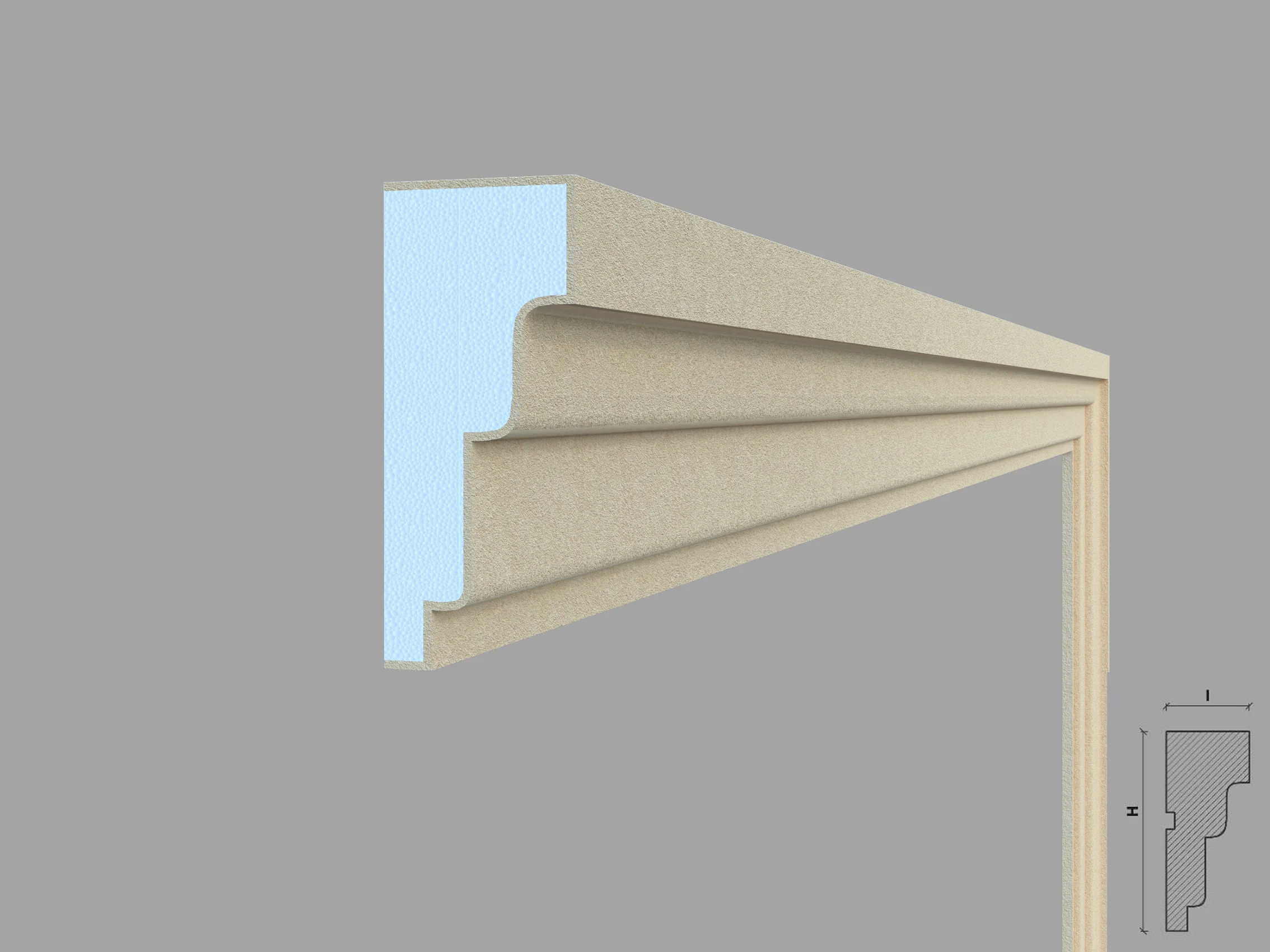 Ancadrament fereastra exterior FP115 - sectiune Ancadrament fereastra exterior FP115 dimensiuni 120x50x2000mm - imagine 3