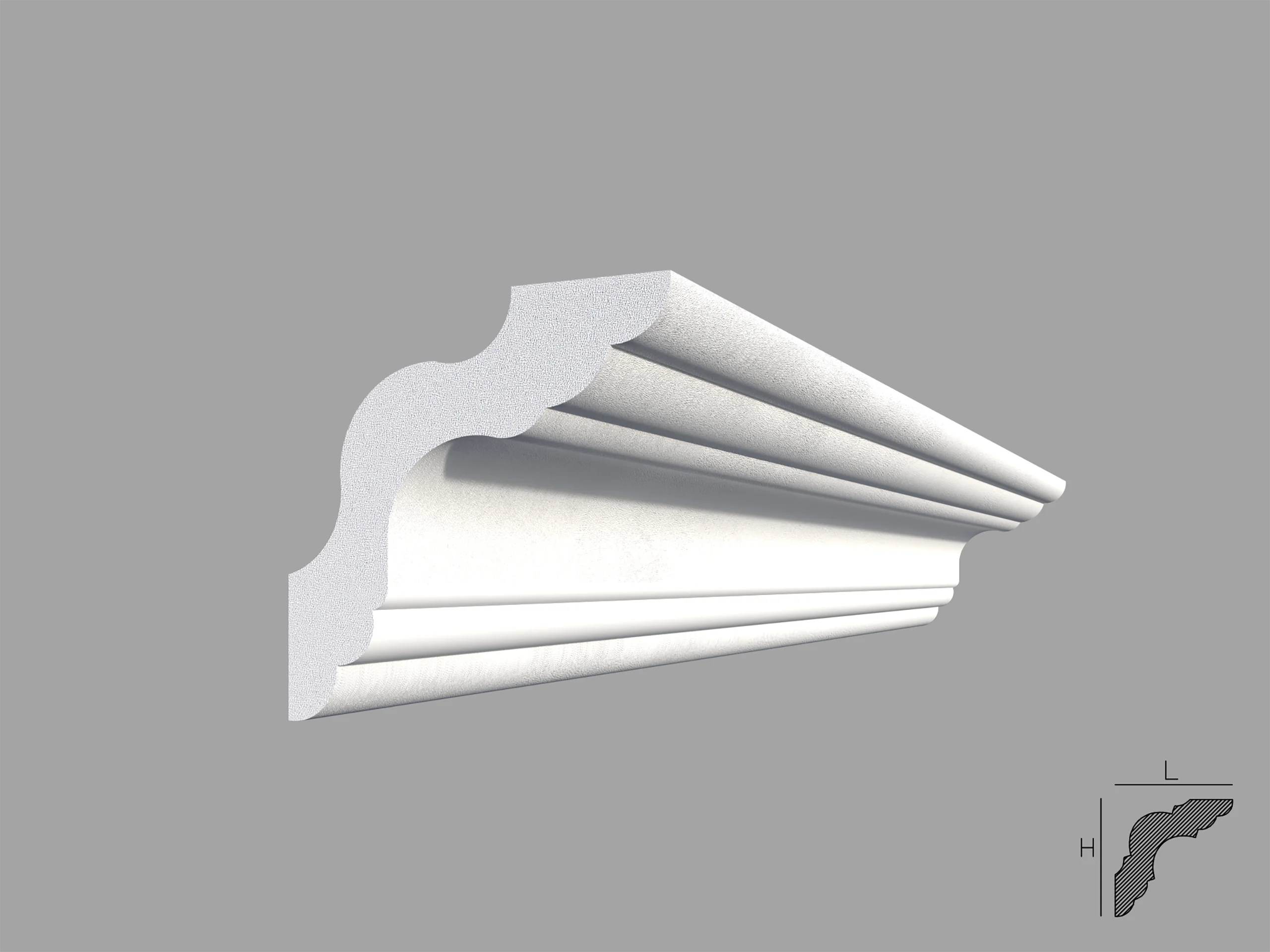 BC01GRI Bagheta de colt / Cornisa de interior BC01 dimensiuni 50x50x2000mm - imagine 1