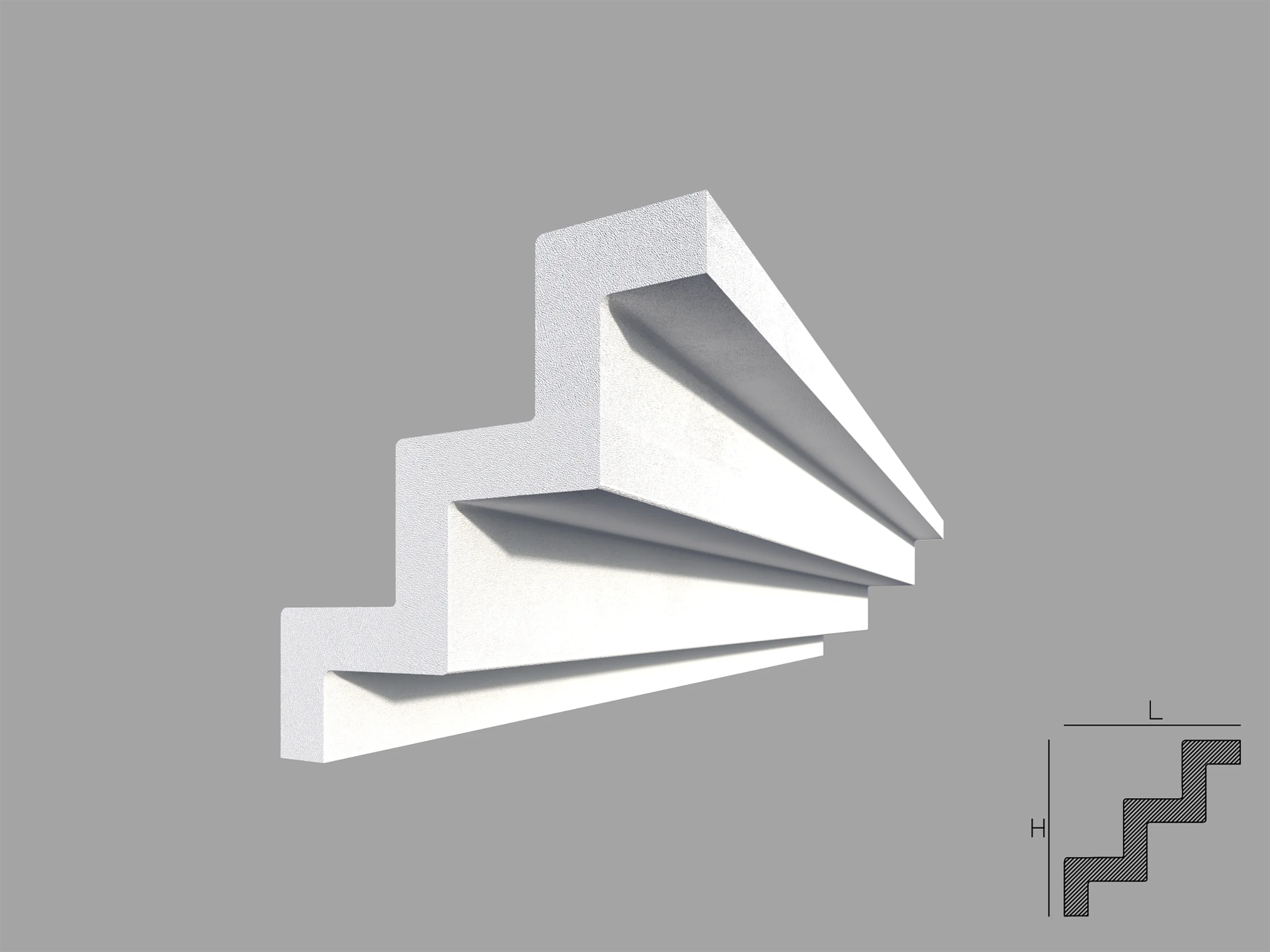 Bagheta de colt / Cornisa de interior BC04 dimensiuni 75x75x2000mm - imagine 1