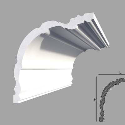 Bagheta de colt / Cornisa de interior BC21 dimensiuni 145x140x2000mm