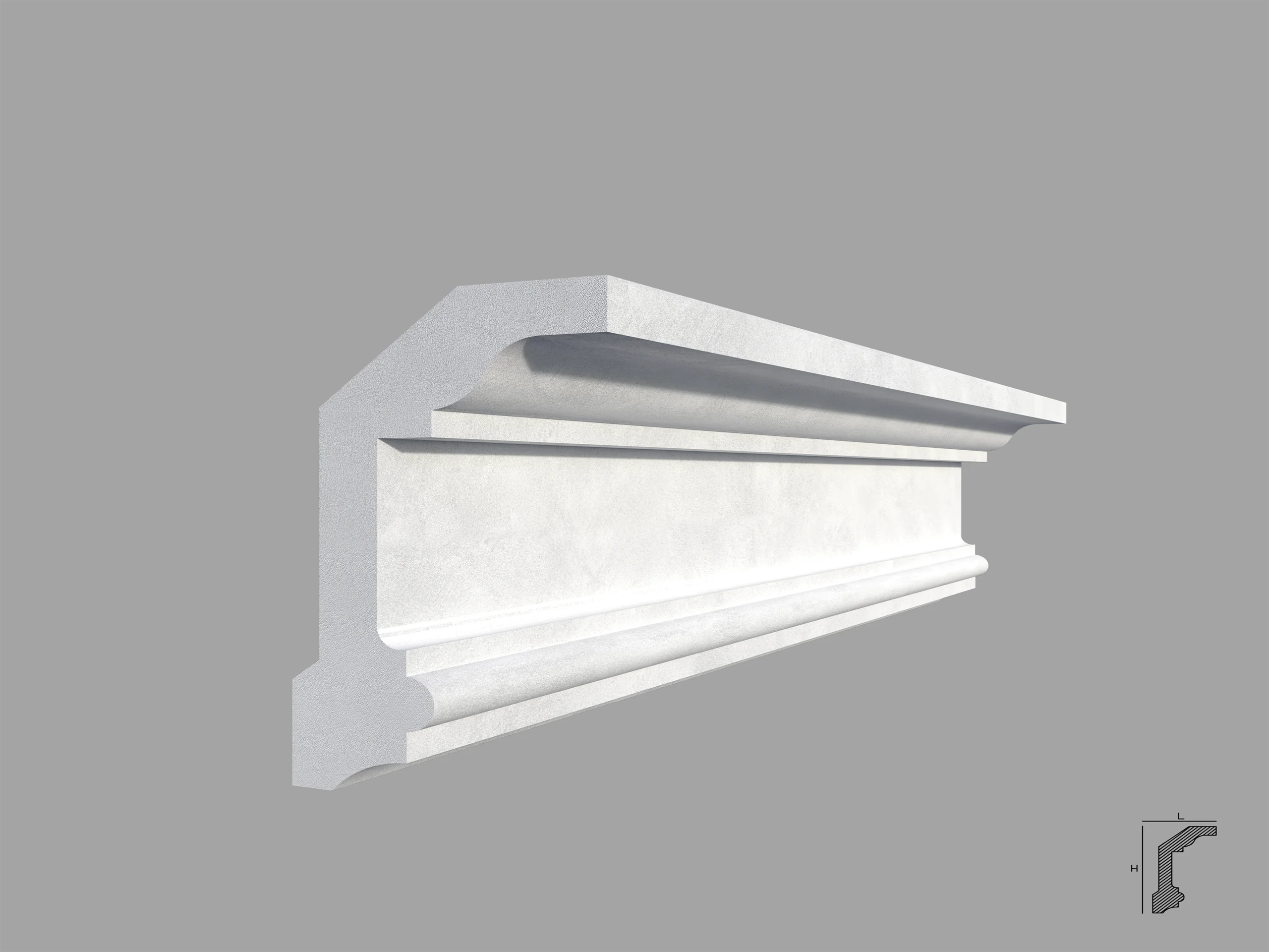 Bagheta de colt / Cornisa de interior BC29 dimensiuni 100x55x2000mm - imagine 1
