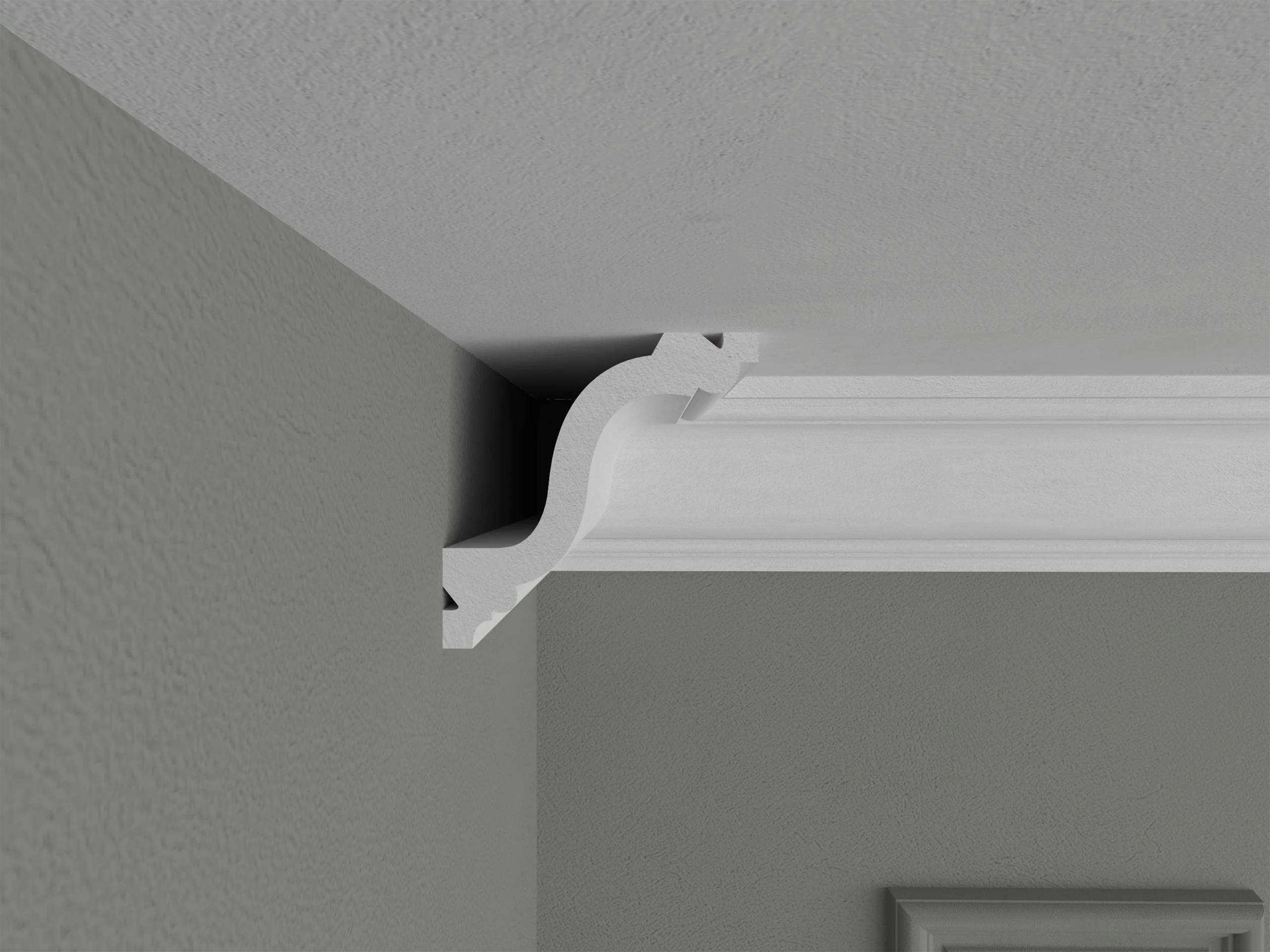 Bagheta de colt / Cornisa de interior poliuretan  BC37 dimensiuni 96.5x96.5x2000mm - imagine 2