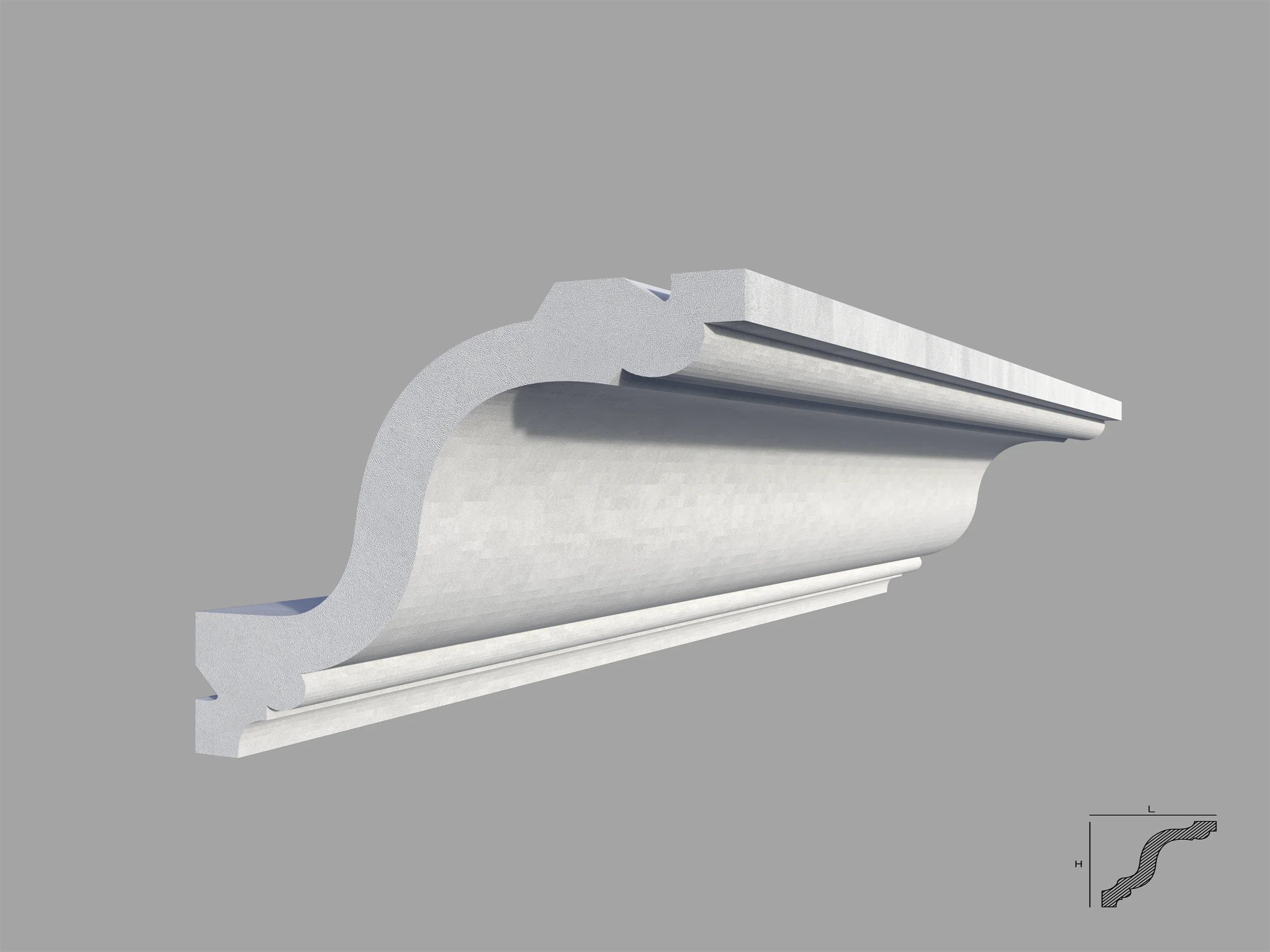 Bagheta decorativa de colt BC37- sectiune Bagheta de colt / Cornisa de interior poliuretan BC37 dimensiuni 96.5x96.5x2000mm - imagine 1