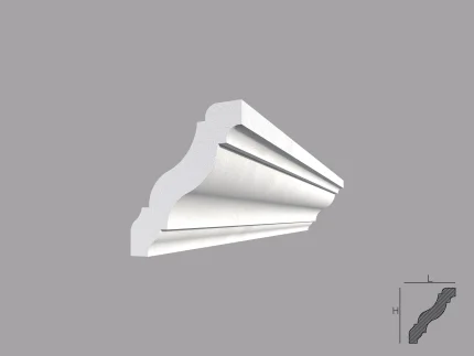 Bagheta de colt / Cornisa de interior poliuretan BC38 dimensiuni 59.5x49.5x2000mm