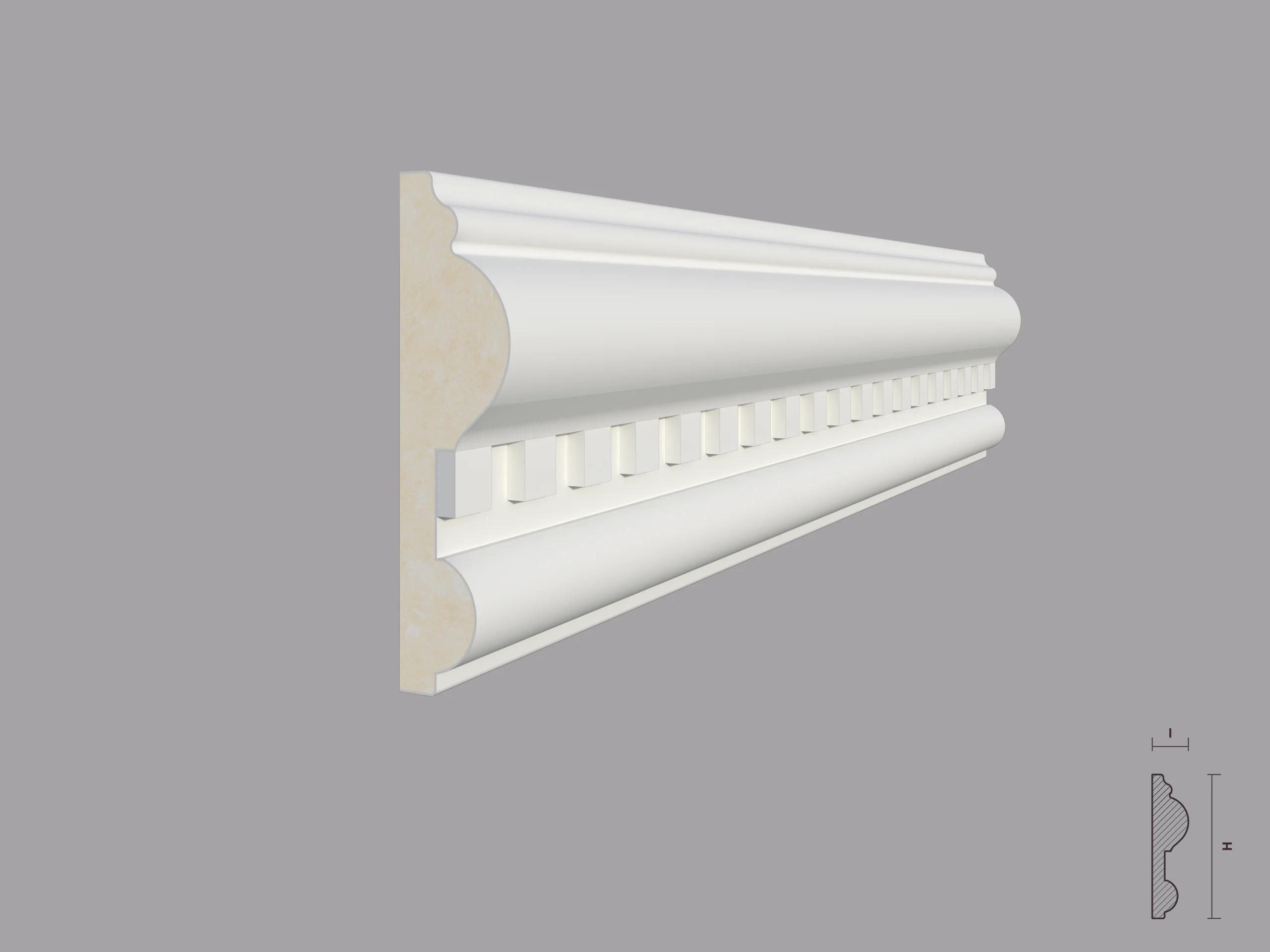 Brau poliuretan de interior BR07 dimensiuni 80x20x2000mm - imagine 1