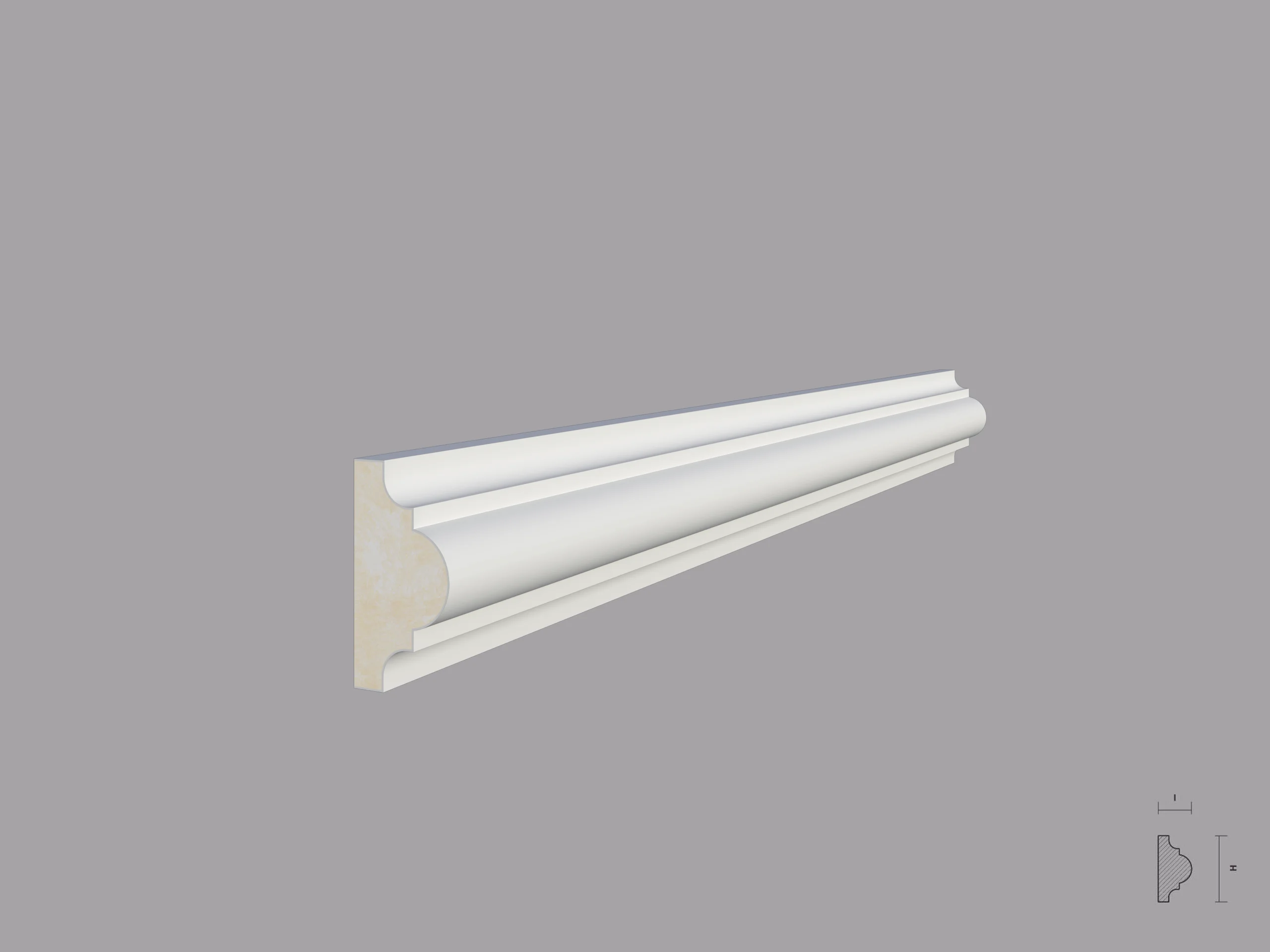 Brau poliuretan de interior BR08 dimensiuni 25x13x2000mm - imagine 1