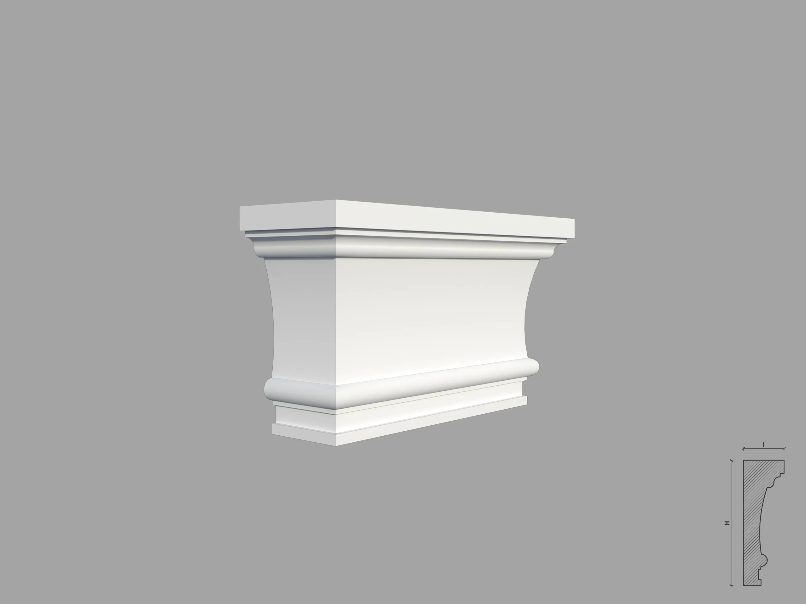 Capitel poliuretan decorativ CP1 dimensiuni 230x70x270mm - imagine 1