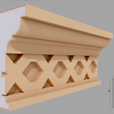 Cornisa decorativa de exterior FP428 dimensiuni 200x105x2000mm