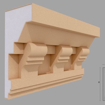 Cornisa decorativa de exterior FP430 dimensiuni 200x105x2000mm