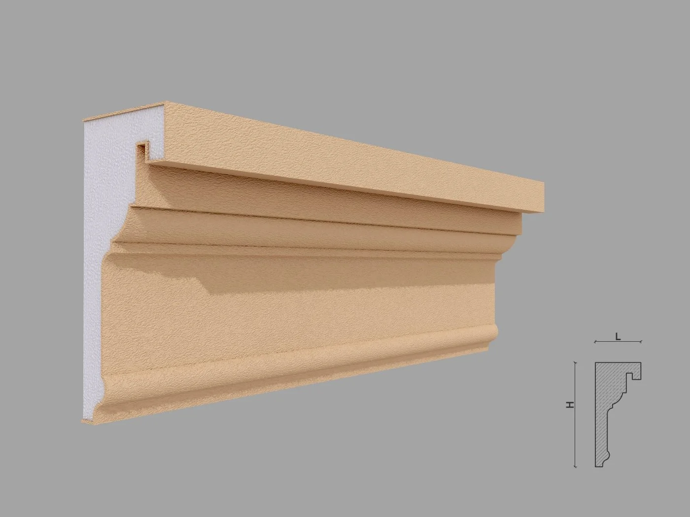 Cornisa decorativa de exterior FP431 dimensiuni 160x70x2000mm - imagine 1