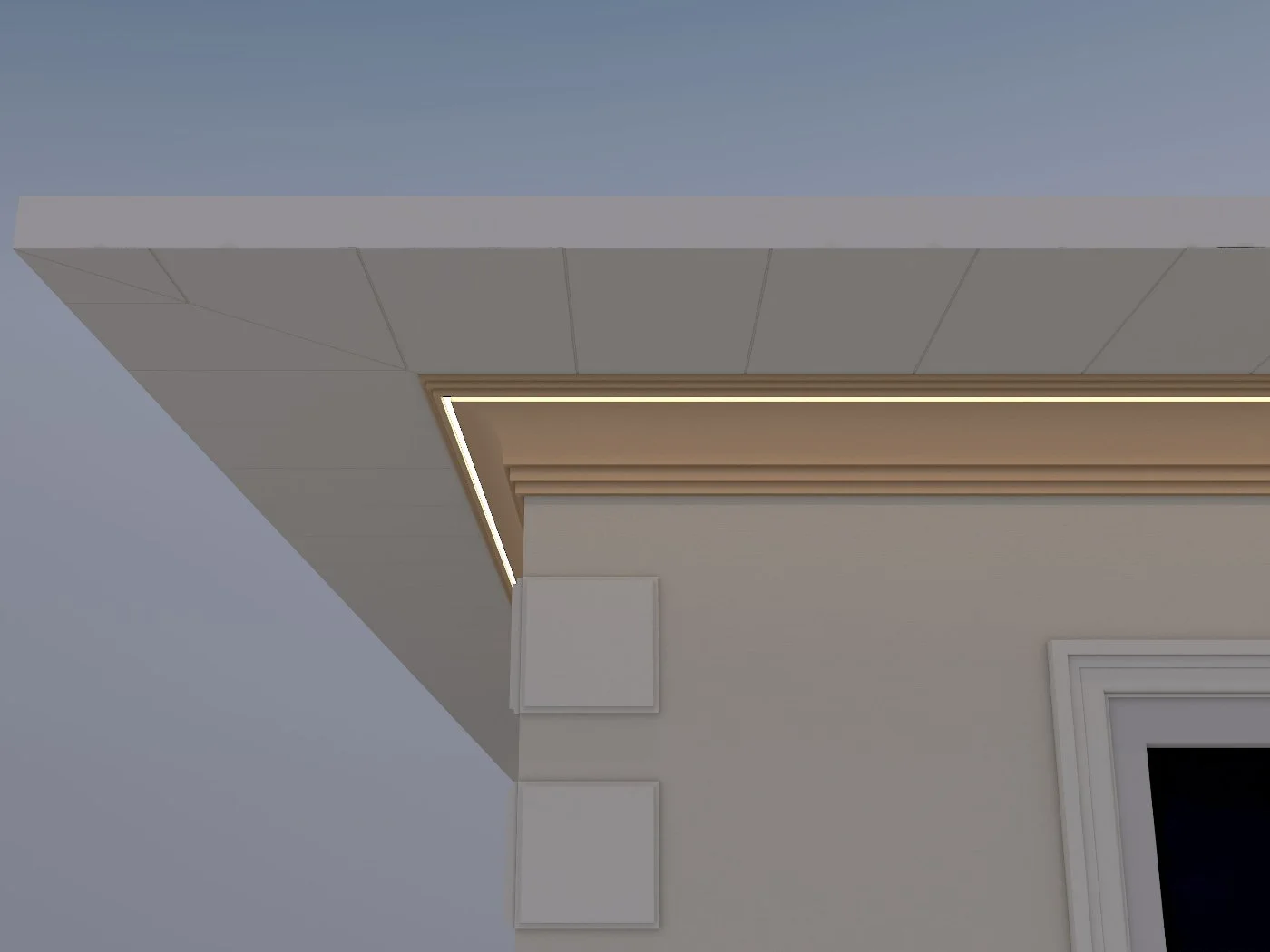 Cornisa decorativa de exterior FP432 dimensiuni 180x180x2000mm - imagine 2