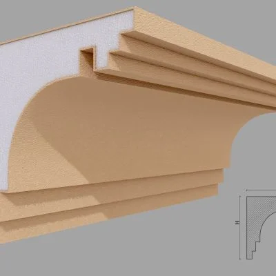 Cornisa decorativa de exterior FP432 dimensiuni 180x180x2000mm