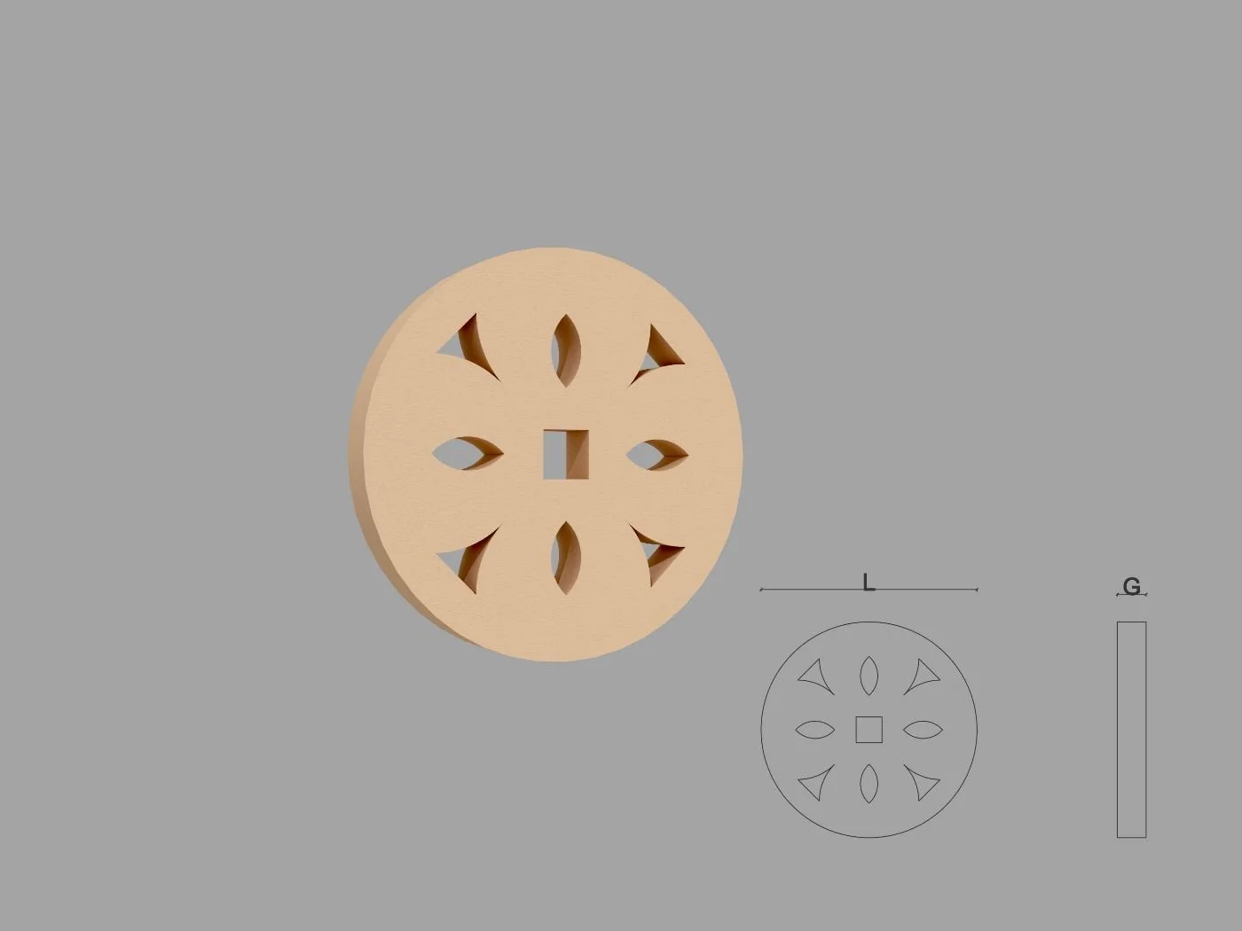 FPAD10_N_S_BKjpg_a.jpg Accent / Ornament decorativ de exterior FPADE10 dimensiuni Ø250x40mm - imagine 1