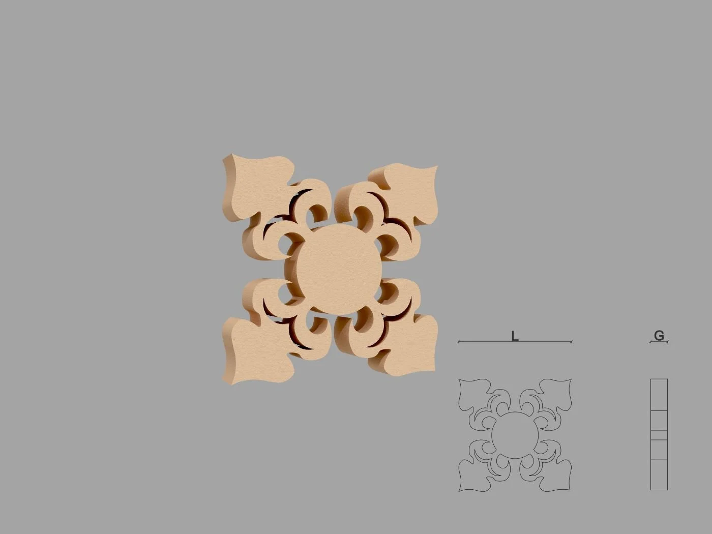 Accent / Ornament decorativ de exterior FPADE14 dimensiuni 500x40x500mm - imagine 1