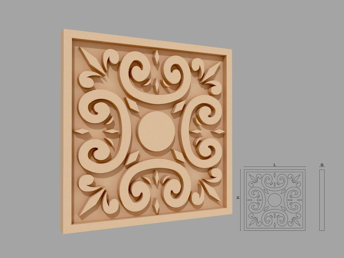 FPAD18_N_S_BKjpg_a.jpg Accent / Ornament decorativ de exterior FPADE18 dimensiuni 400x40x400mm - imagine 1