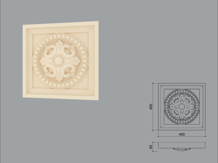 Accent decorativ de exterior FPADE22-450 dimensiuni 450x85x450mm - imagine 1