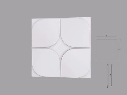 Panou 3D de interior poliuretan FLORES dimensiuni 600x21x600mm