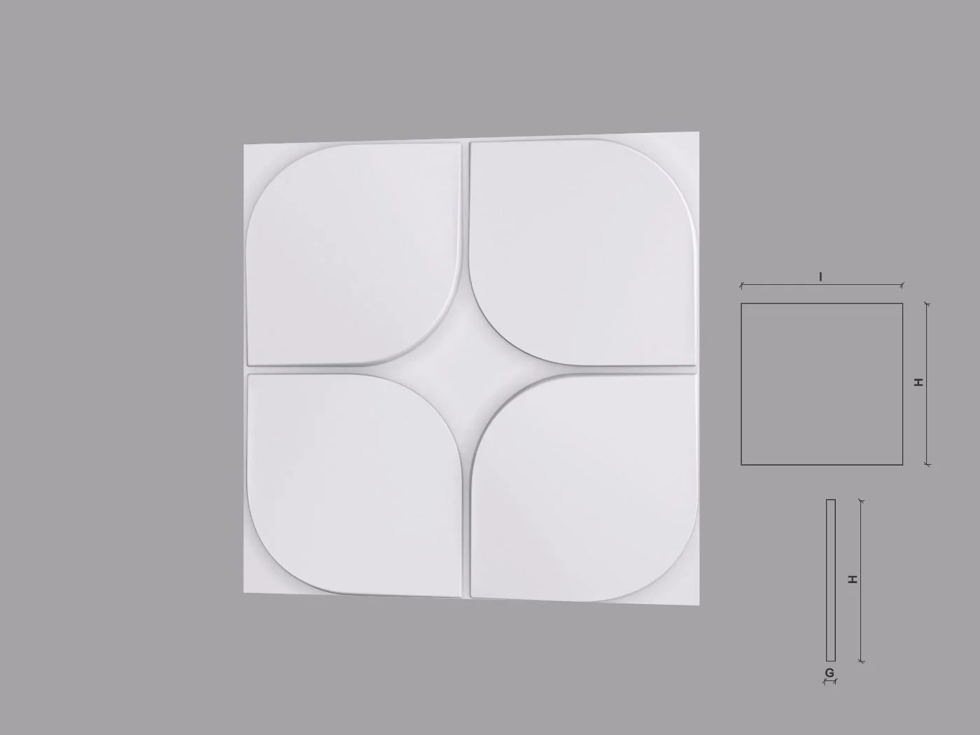 Panou 3D de interior poliuretan FLORES dimensiuni 600x21x600mm - imagine 1