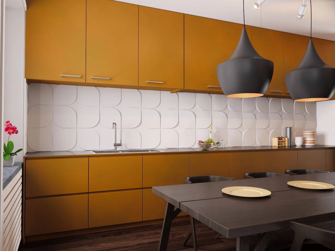 Panou 3D de interior poliuretan FLORES dimensiuni 600x21x600mm - imagine 2