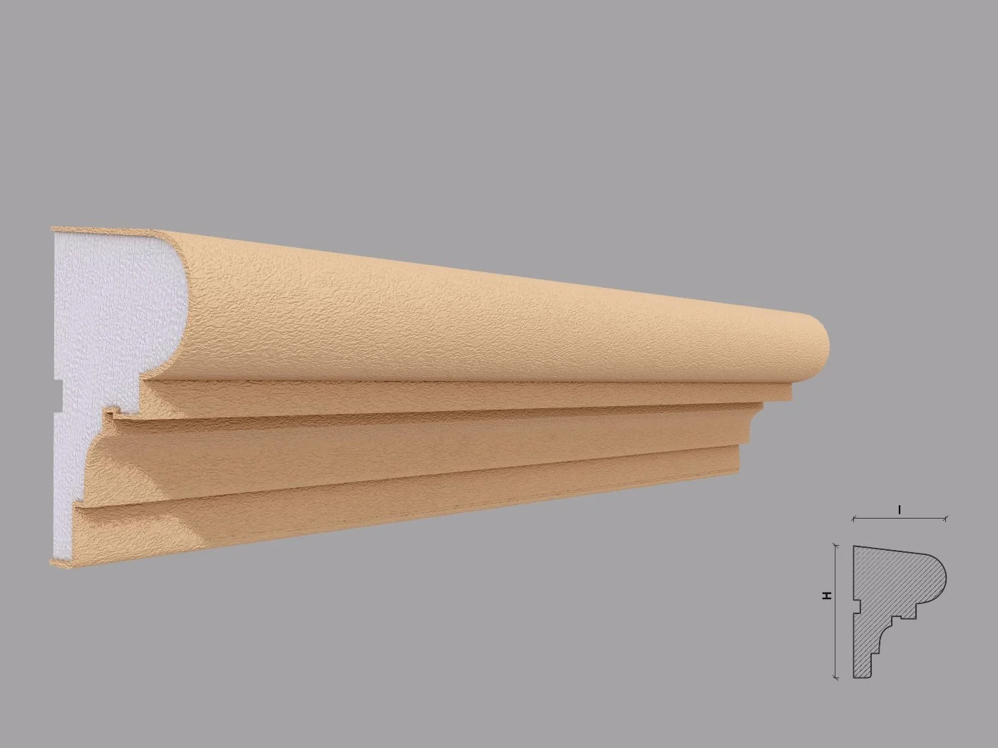 Solbanc/pervaz decorativ exterior FP205 dimensiuni 100x70x2000mm - imagine 1