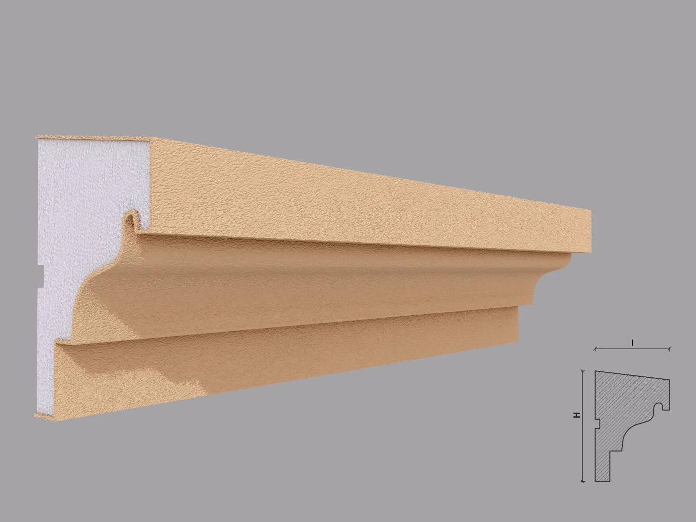 Solbanc/pervaz decorativ exterior FP206 dimensiuni 120x81x2000mm - imagine 1