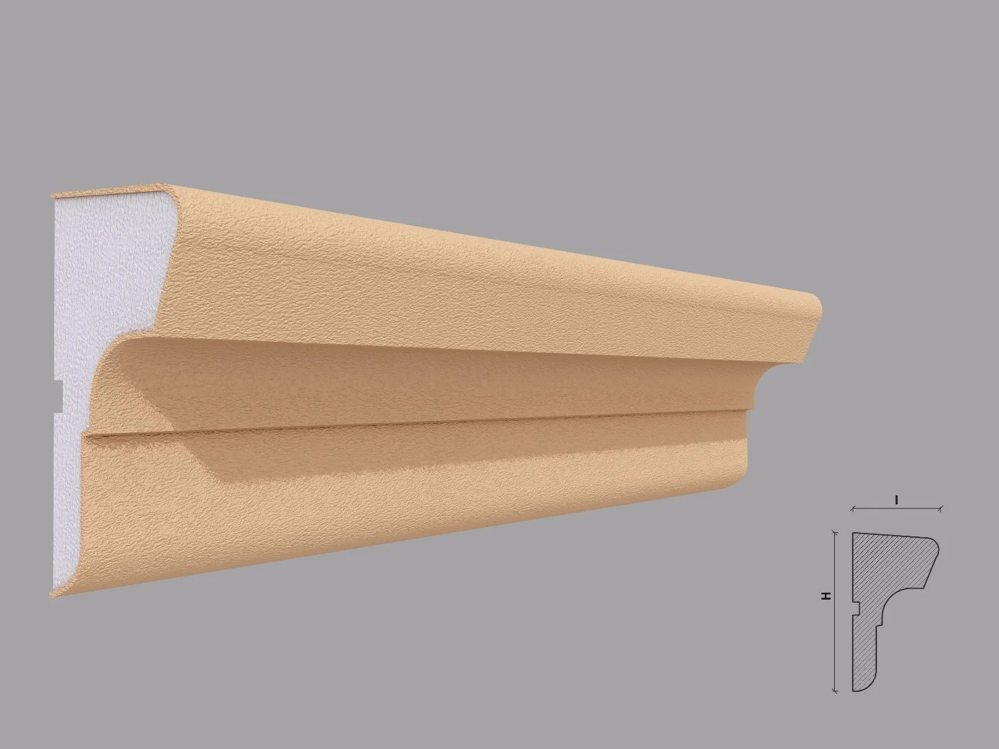 Solbanc/pervaz decorativ exterior FP211 dimensiuni 120x65x2000mm - imagine 1