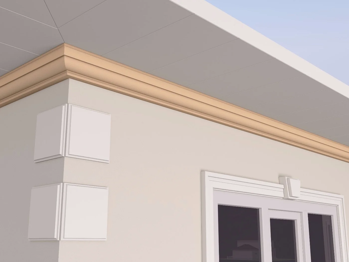 Cornisa decorativa de exterior FP402 dimensiuni 120x100x2000mm - imagine 3