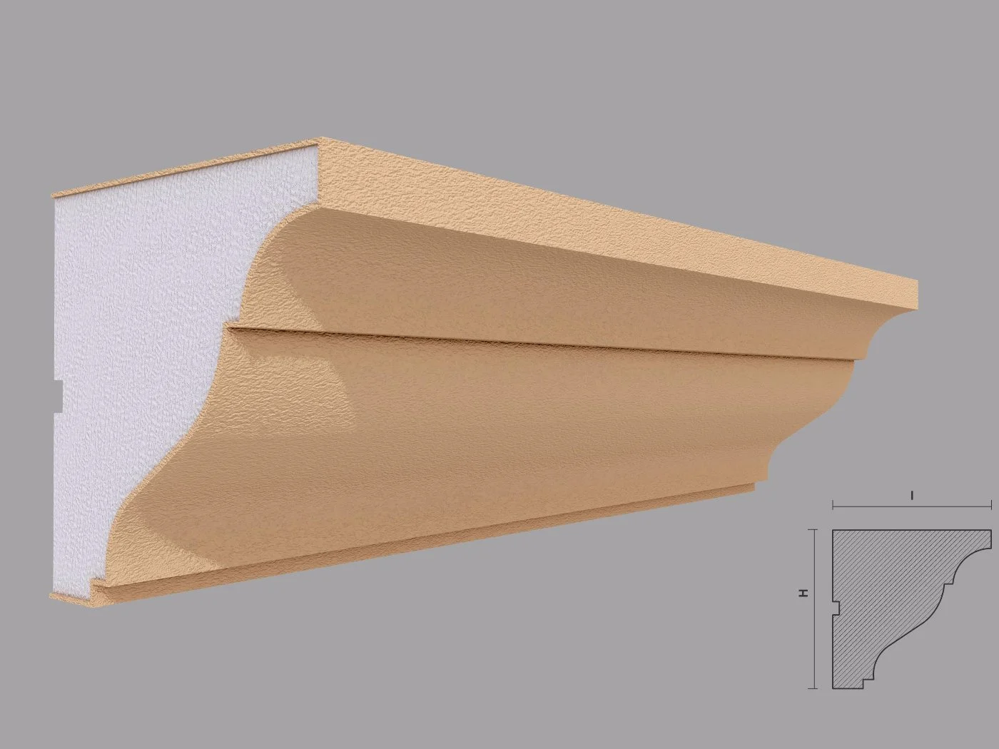 Cornisa decorativa de exterior FP403 dimensiuni 120x120x2000mm - imagine 1