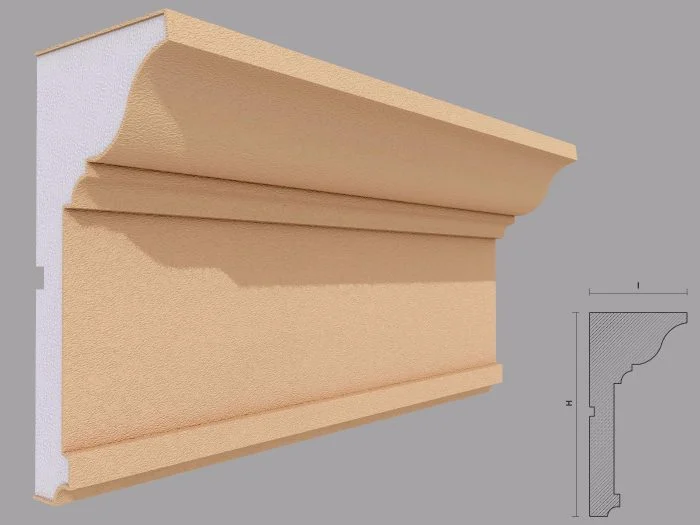 Cornisa decorativa de exterior FP410 dimensiuni 220x105x2000mm - imagine 1