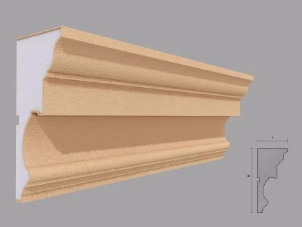 Cornisa decorativa de exterior FP412 dimensiuni 160x80x2000mm