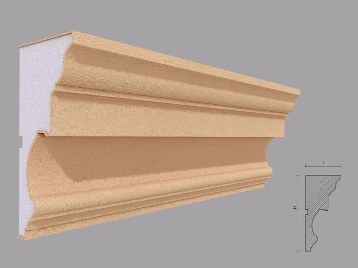 Cornisa decorativa de exterior FP412 dimensiuni 160x80x2000mm - imagine 1