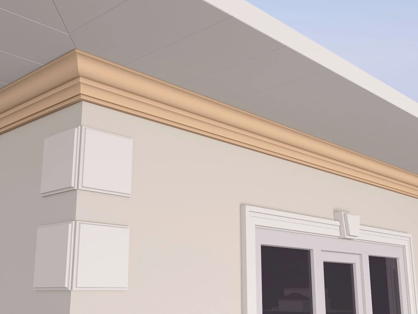 Cornisa decorativa de exterior FP416 dimensiuni 150x116x2000mm - imagine 3