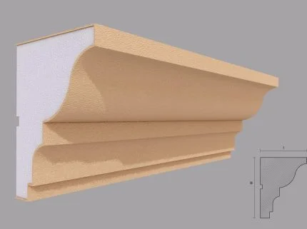 Cornisa decorativa de exterior FP416 dimensiuni 150x116x2000mm