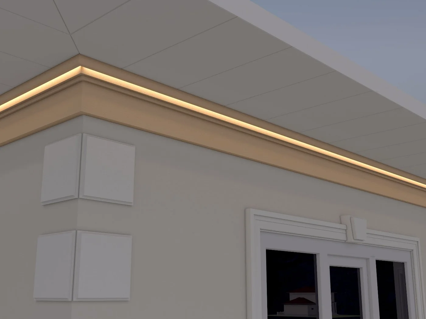 Cornisa decorativa de exterior FP433 dimensiuni 200x90x2000mm - imagine 3