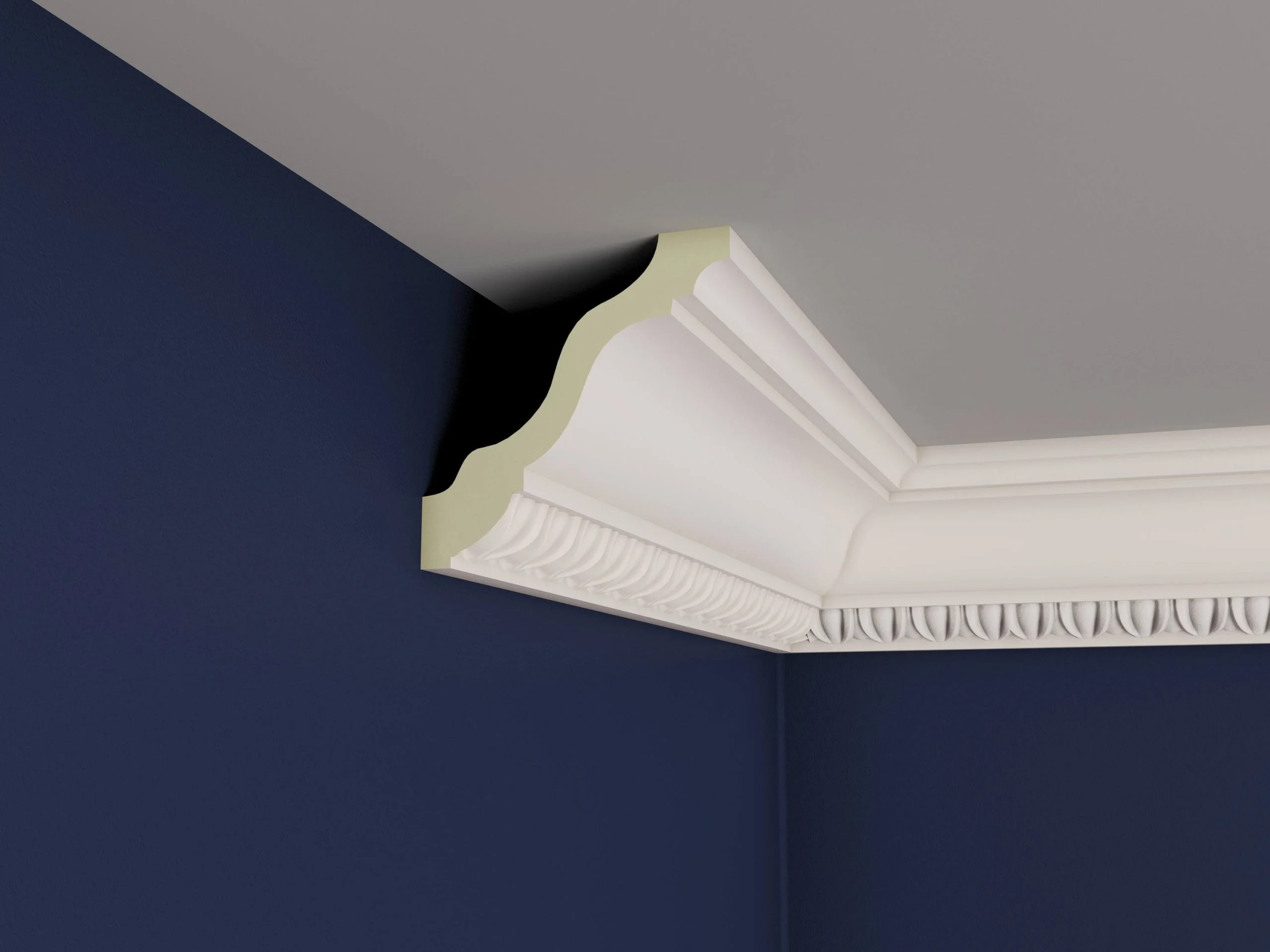 Bagheta de colt / Cornisa de interior poliuretan BC35 dimensiuni 110x110x2000mm - imagine 4