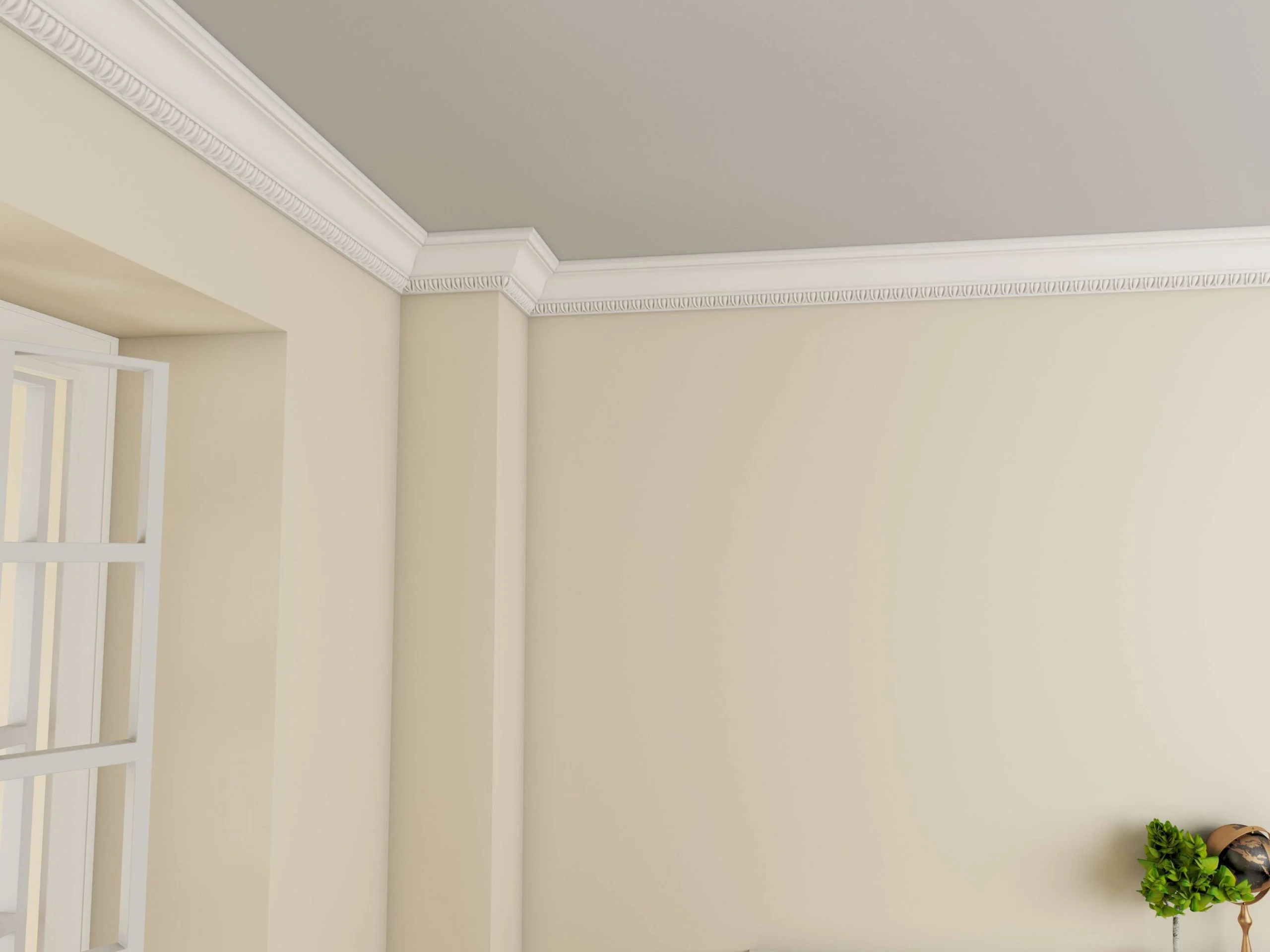 Bagheta de colt / Cornisa de interior poliuretan BC35 dimensiuni 110x110x2000mm - imagine 2