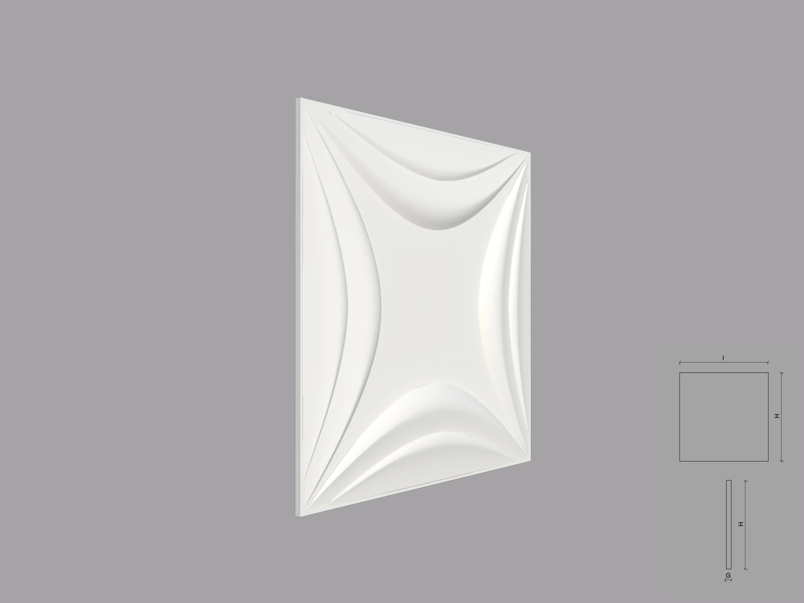 Panou 3D de interior poliuretan LILIAC dimensiuni 600x30x600mm - imagine 1