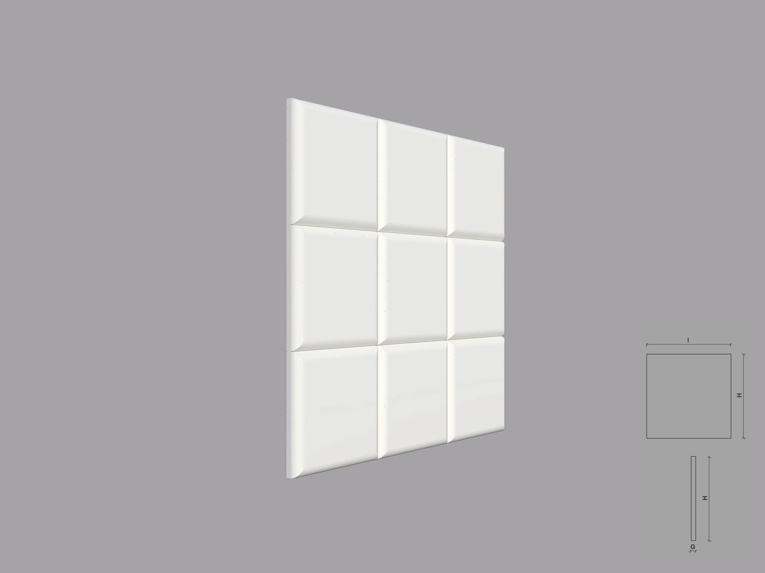 Panou 3D de interior RUBI - sectiune Panou 3D de interior poliuretan RUBI dimensiuni 600x16x600mm - imagine 1