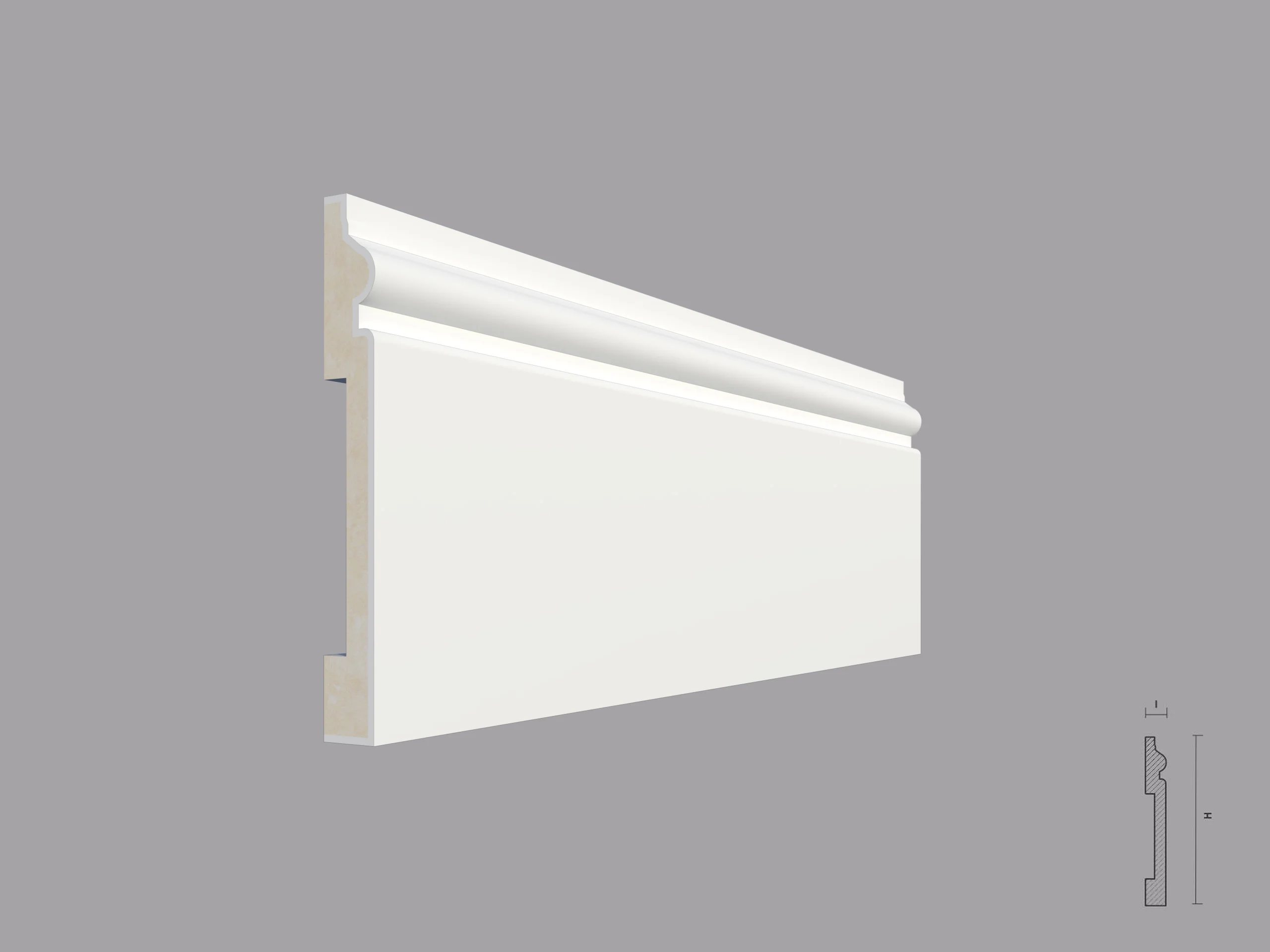 Plinta poliuretan de interior PL01 dimensiuni 120x16x2000mm - imagine 1