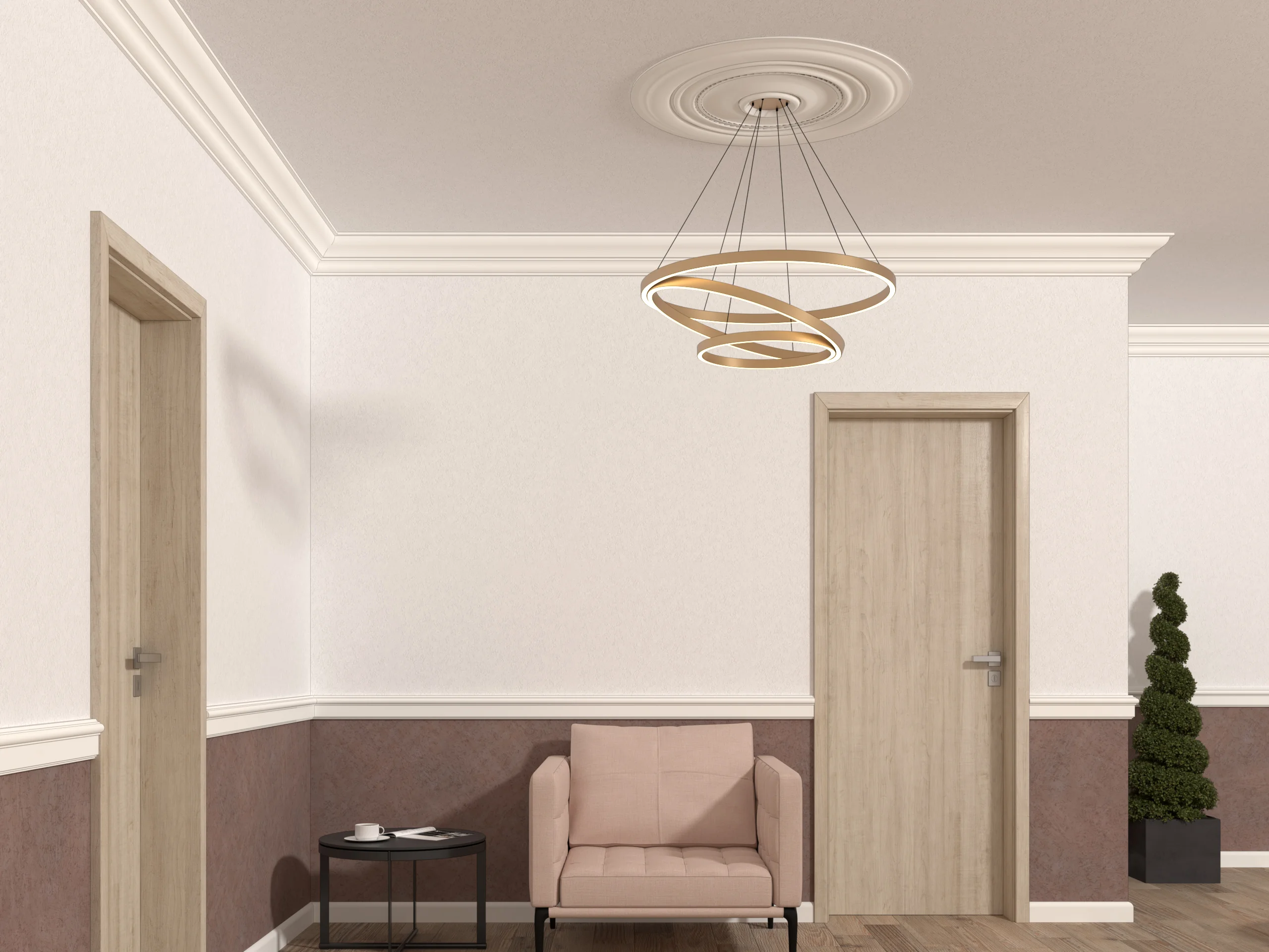 Rozeta decorativa plafon de interior din poliuretan R47 dimensiuni Ø500x40mm - imagine 2