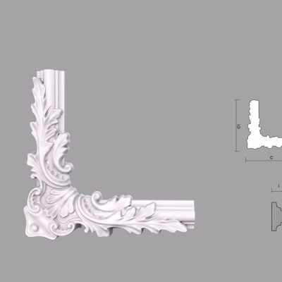 Coltar poliuretan floral pentru brau C3BR01 dimensiuni 270x20x270mm