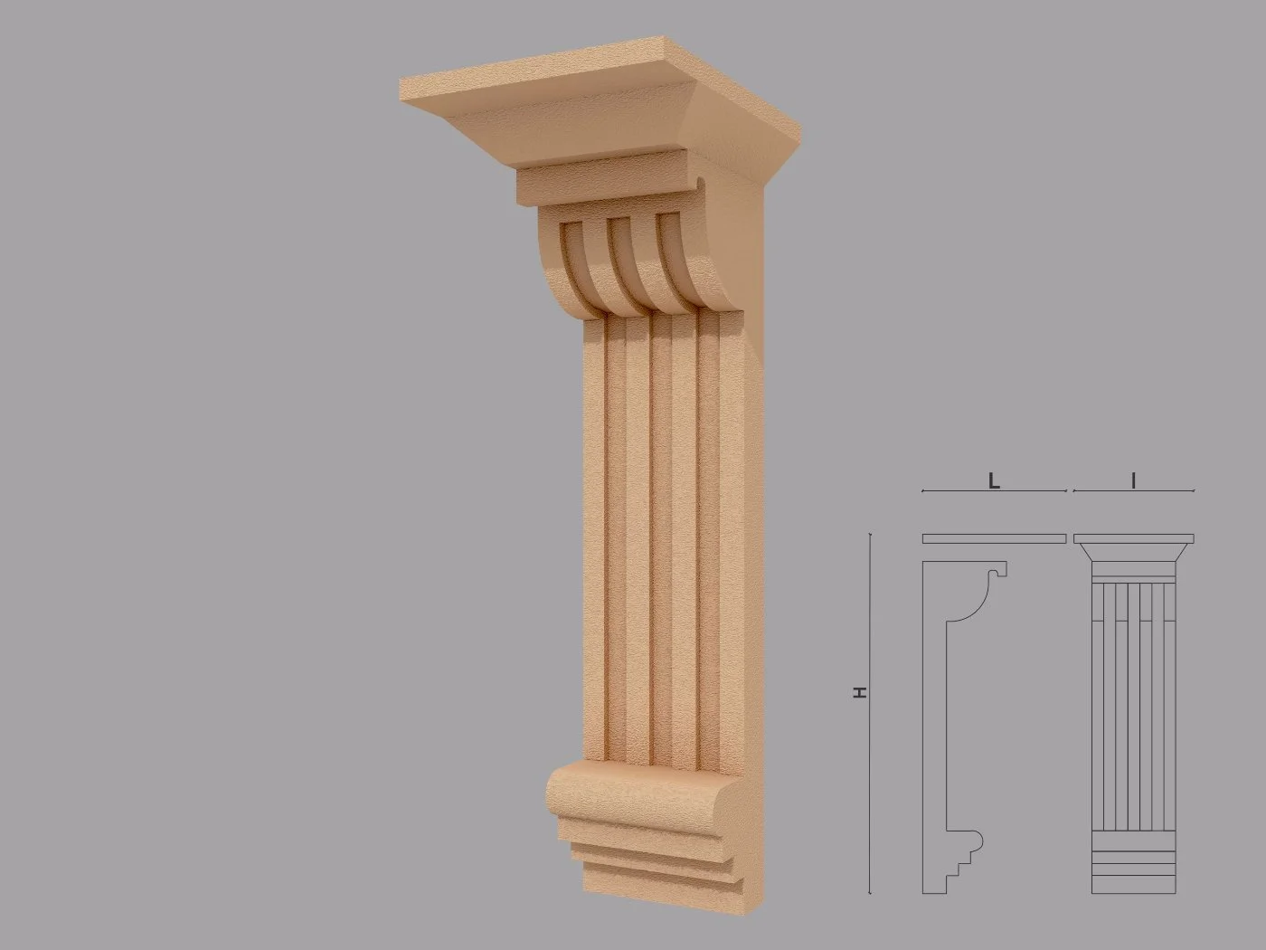 Consola decorativa de exterior FPC01 dimensiuni 600x240x200mm - imagine 1