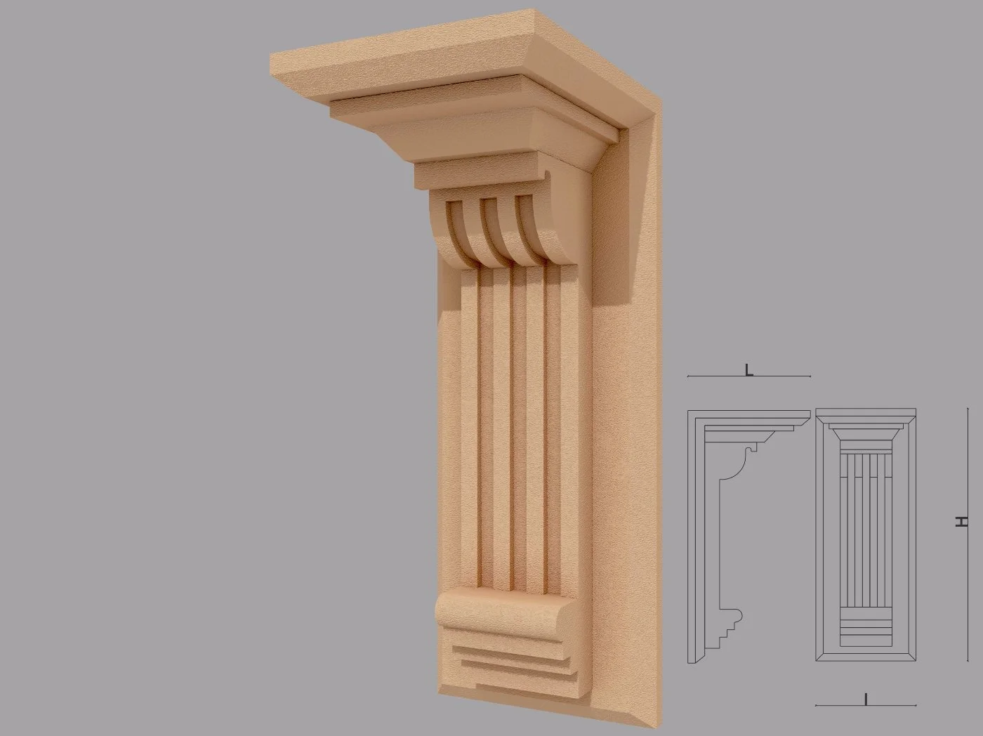 Consola decorativa de exterior FPC02 dimensiuni 680x330x270mm - imagine 1