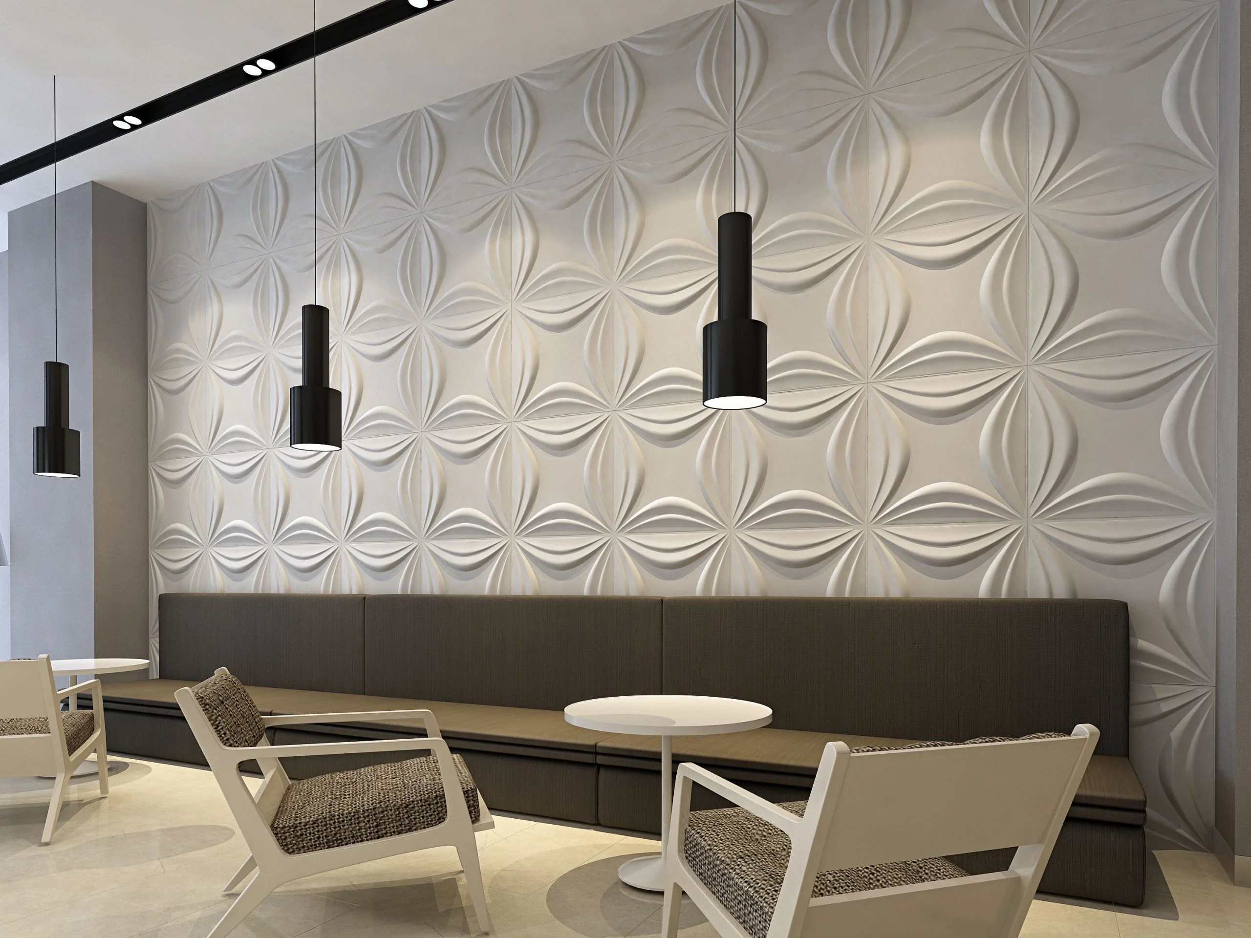 Panou 3D de interior poliuretan LILIAC dimensiuni 600x30x600mm - imagine 4