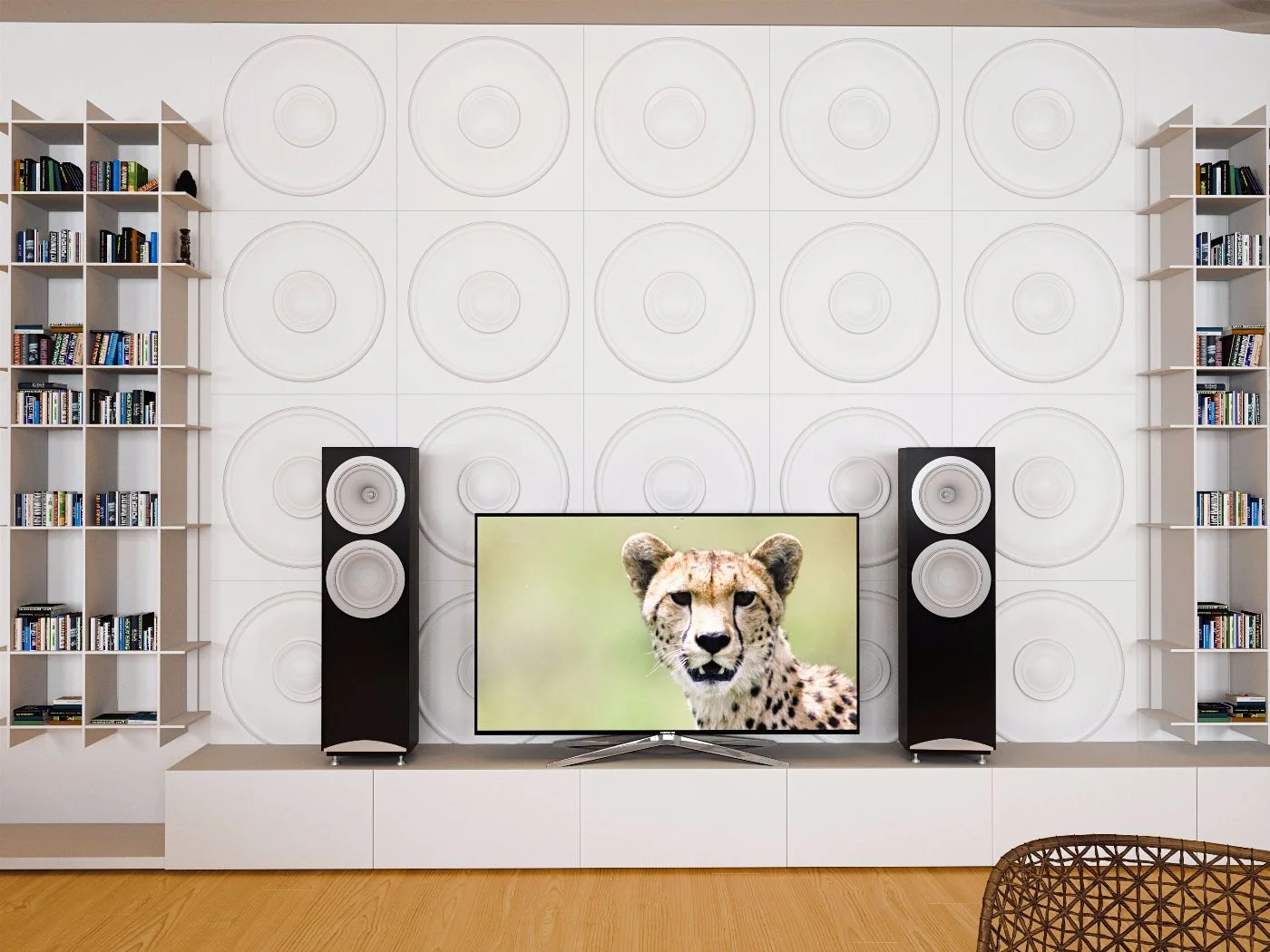 Panou 3D de interior MUSICA dimensiuni 600x25x600mm - imagine 3