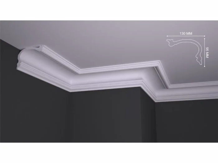 Bagheta de colt / Cornisa de interior BC40 dimensiuni 130x95x2000mm - imagine 2