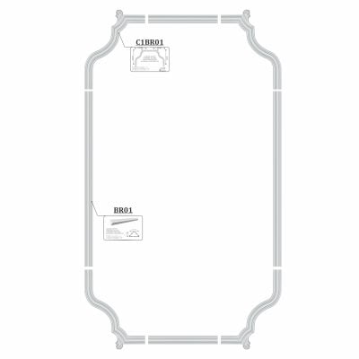 Set chenar perete/tavan 8 piese plus adeziv model frunze