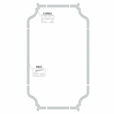 Set chenar perete/tavan 8 piese plus adeziv model frunze