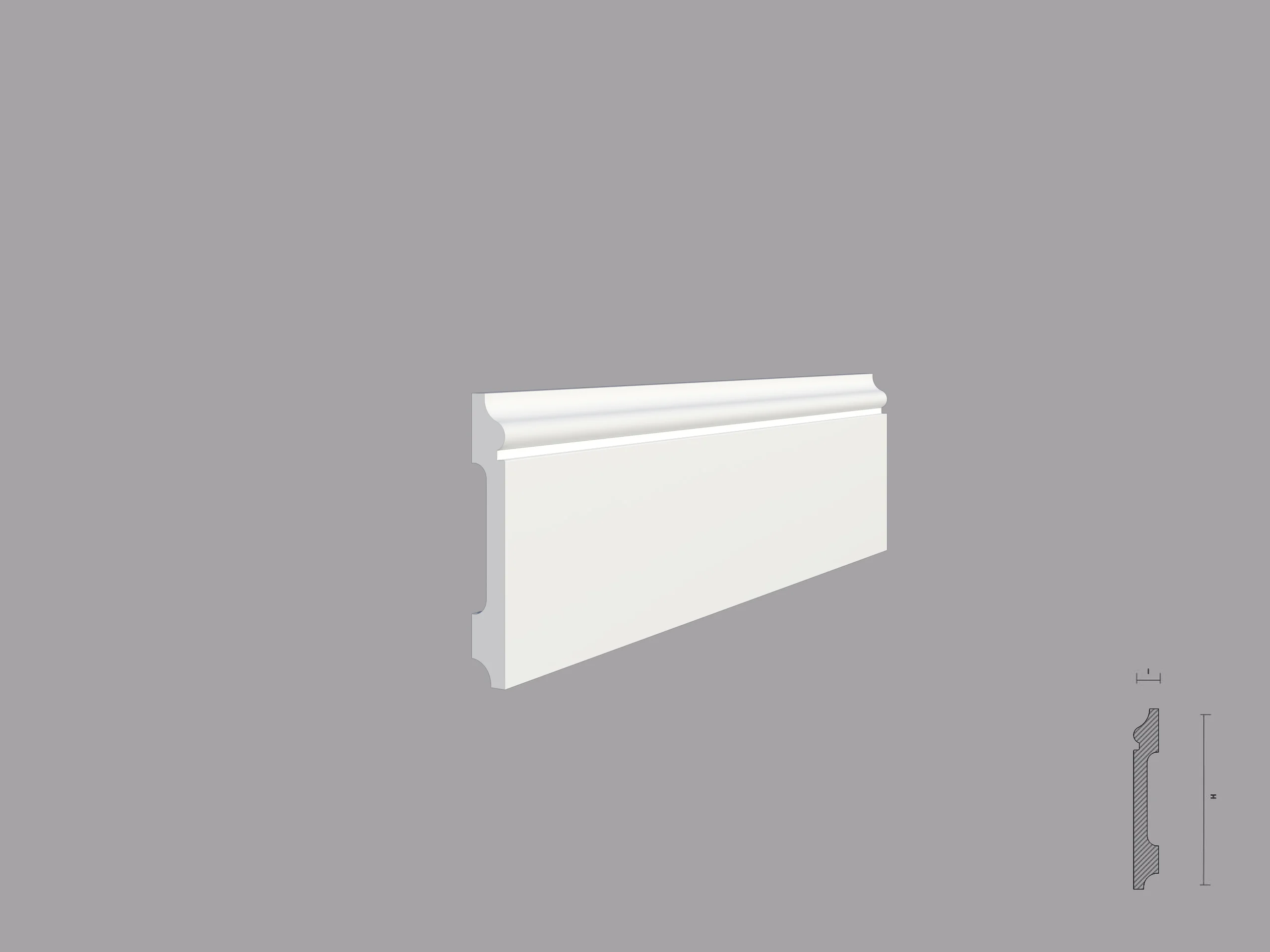 Plinta polimer dur de interior PX01 - sectiune Plinta polimer dur de interior PX01 dimensiuni 79x11x2000mm - imagine 1