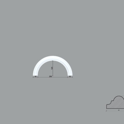 Arcada BR01 din poliuretan ARCBR01-250 de dimensiuni 125x20x250mm